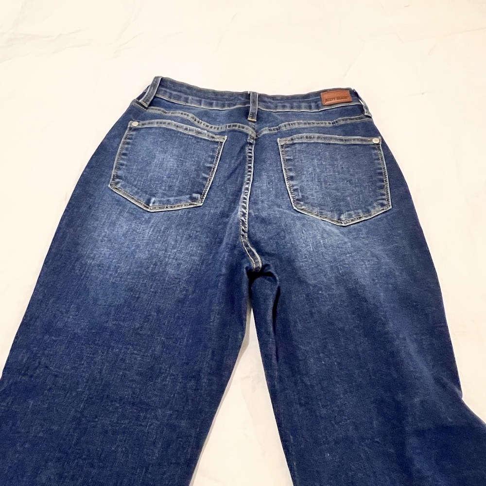 Judy Blue Boyfriend Fit Jeans Women Jr Sz 5/27 Blue Stretch Denim Thrashed 27X29 - Picture 3 of 8